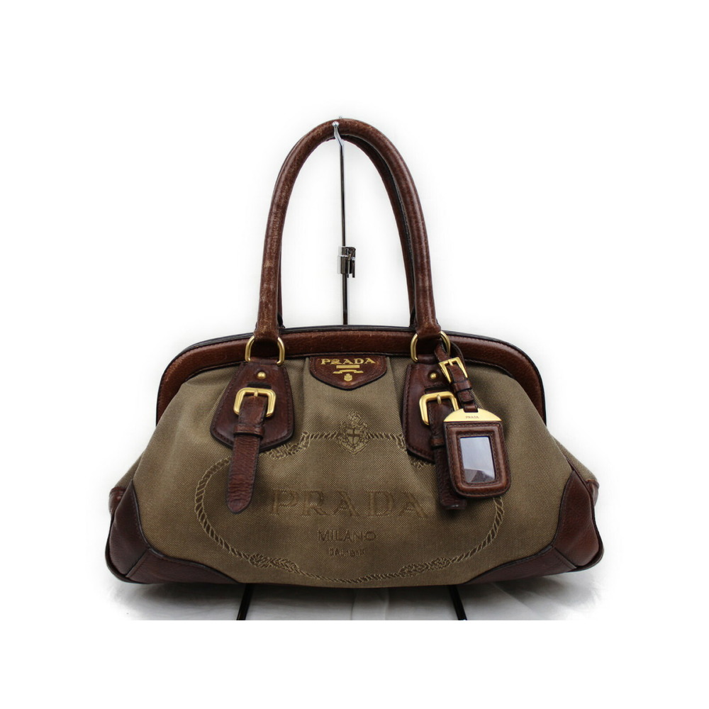 Prada Jacquard Handbag Brown